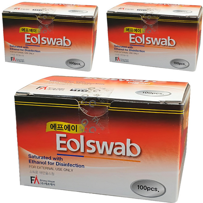 에프에이 일회용 이올스왑 알콜솜, 3개