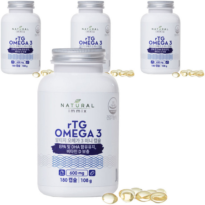 NATURAL immix rTG型Omega-3魚油膠囊, 180顆, 4罐
