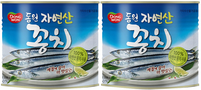 동원 꽁치 통조림, 1.8kg, 2개