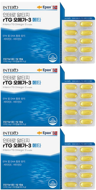 인테로 알티지 rTG 오메가 3 메타, 90정, 3개