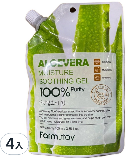 Farm stay 植物莊園 蘆薈凍包, 100ml, 4入