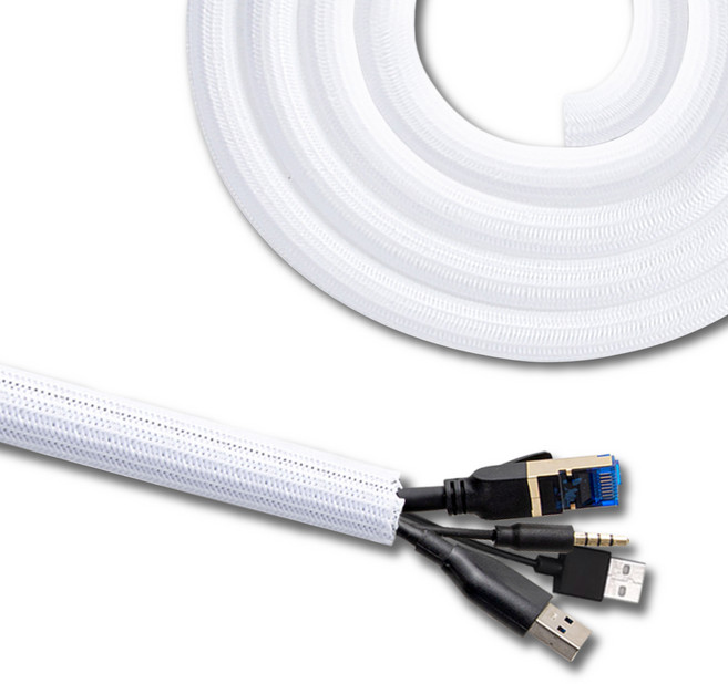 탐사 케이블 커버 매쉬 튜브 5m, 화이트, 1개