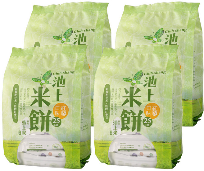池上鄉農會 池上米餅 紅藜口味, 75g, 4袋