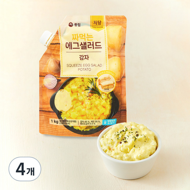 풍림푸드 저당 짜먹는 에그샐러드 감자, 1kg, 4개