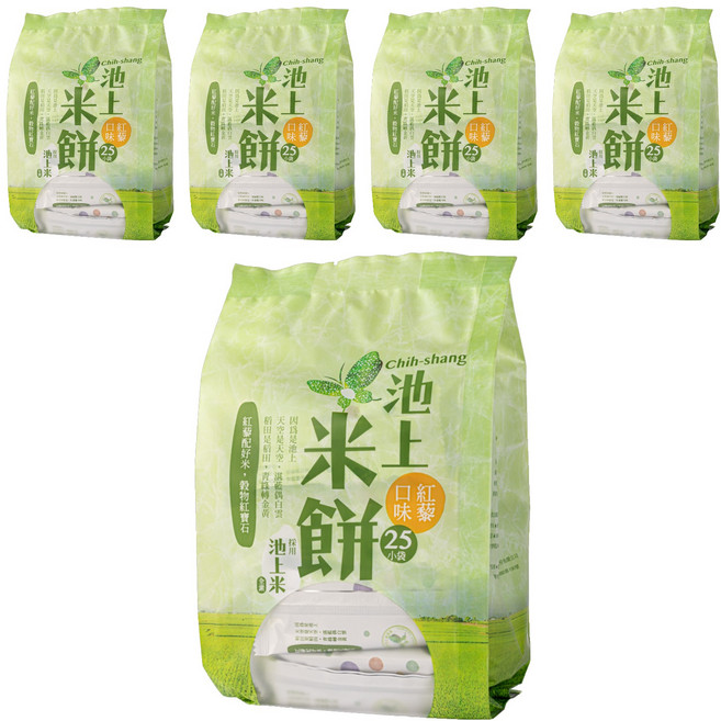池上鄉農會 池上米餅 紅藜口味, 75g, 5袋