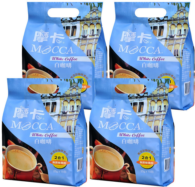 MOCCA 摩卡 二合一白咖啡, 25g, 15條, 4袋