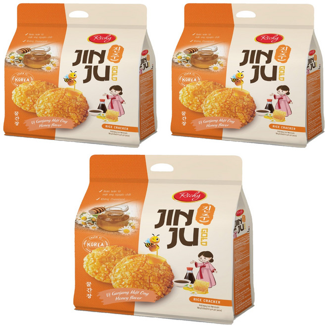 Richy 蜂蜜韓式醬味米果, 168g, 3袋