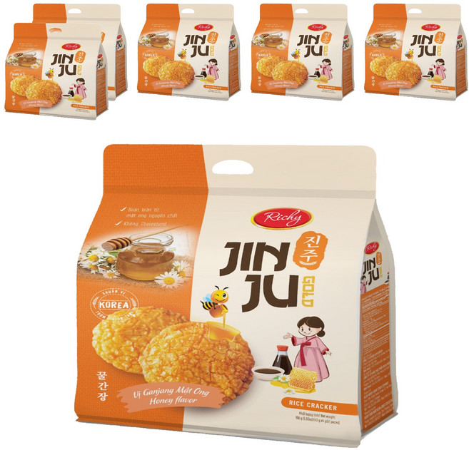 Richy 蜂蜜韓式醬味米果, 168g, 6袋