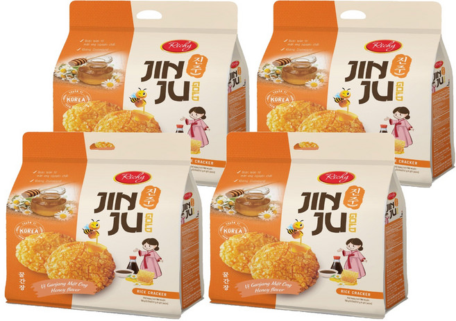 Richy 蜂蜜韓式醬味米果, 168g, 4袋
