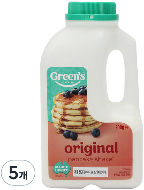 그린스 오리지널 팬케이크 쉐이크, 200g, 5개