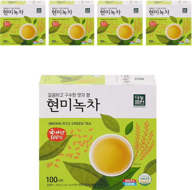 다농원 현미녹차, 1.3g, 100개입, 5개