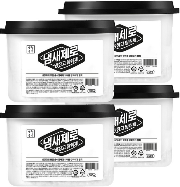 생활공식 제올라이트 냄새제로 냉장고 탈취제 본품, 4개, 300g