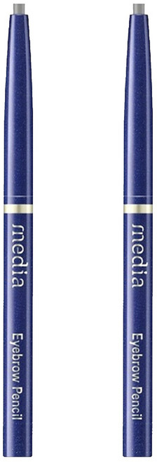 media 媚點 台灣公司貨 自轉式眉筆, 灰色, 2支