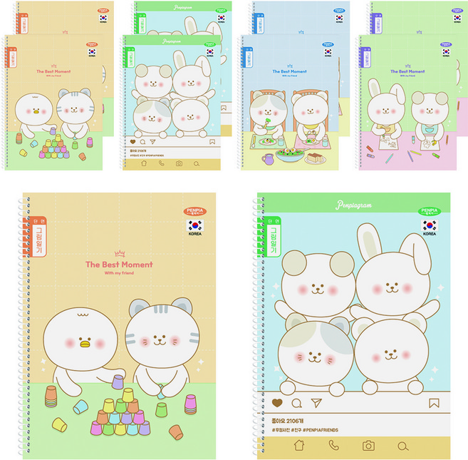 펜피아 2 000 초등 스프링노트 그림일기(단면) 공용, 10개, 랜덤발송