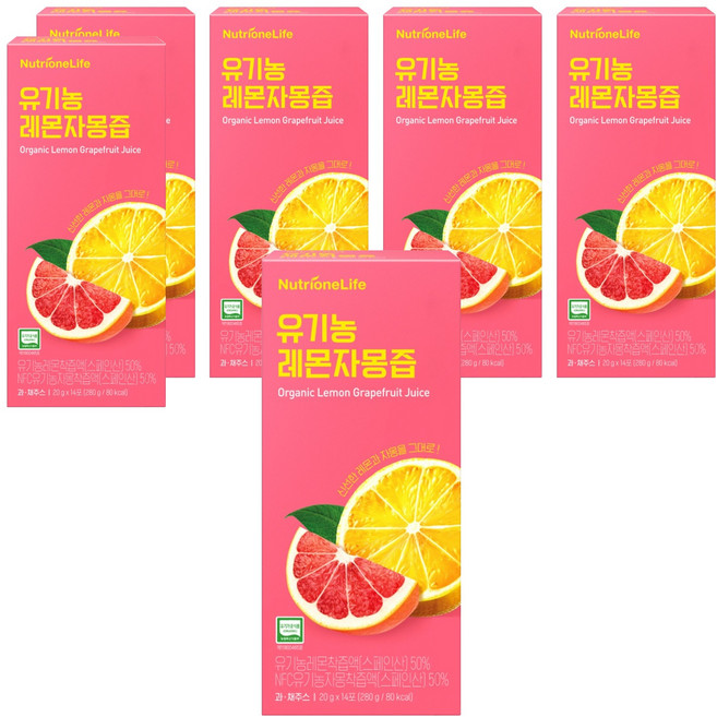 뉴트리원 유기농 레몬 자몽즙 14p, 280g, 6개
