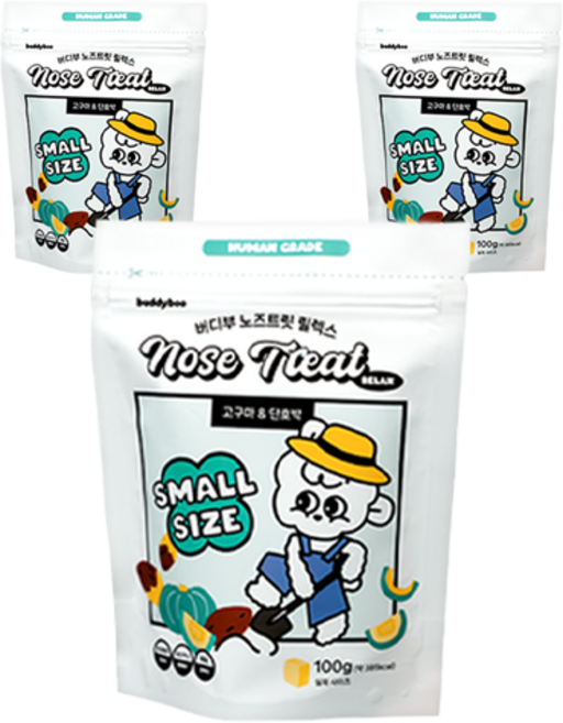버디부 강아지 노즈트릿 릴렉스 간식, 혼합맛(단호박/고구마), 100g, 3개