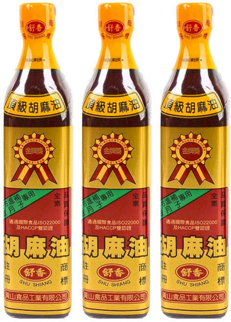 舒香 胡麻油, 500ml, 3瓶