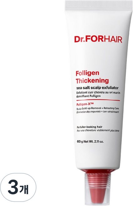 닥터포헤어 볼륨 강화 두피각질 탈모 폴리젠 씨크닝 엑스폴리에이터, 60g, 3개