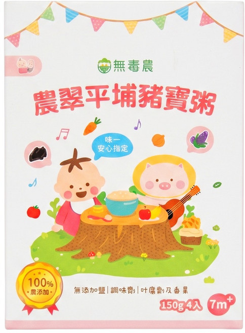 粥寶寶 農翠平埔豬寶粥 7個月以上, 600g, 1盒