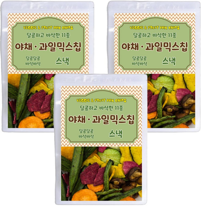 달콤하고 바삭한 11종 야채 과일 믹스칩, 150g, 3개