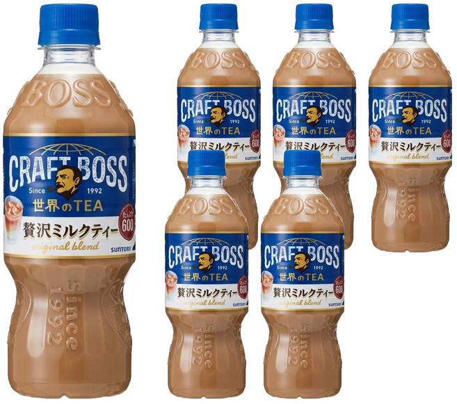 日本 BOSS 工藝奶茶, 600ml, 6瓶