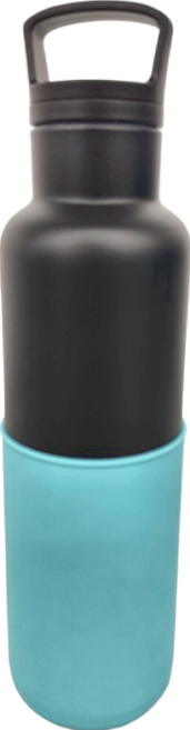 HYDY 雙層不鏽鋼保溫水瓶 BB-P7471U, 黑色 + 北極藍, 590ml, 1個
