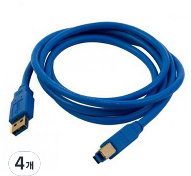 Anyport USB 3.0 AM/BM 延長線 AP-USB30AB, 4個, 1.8m