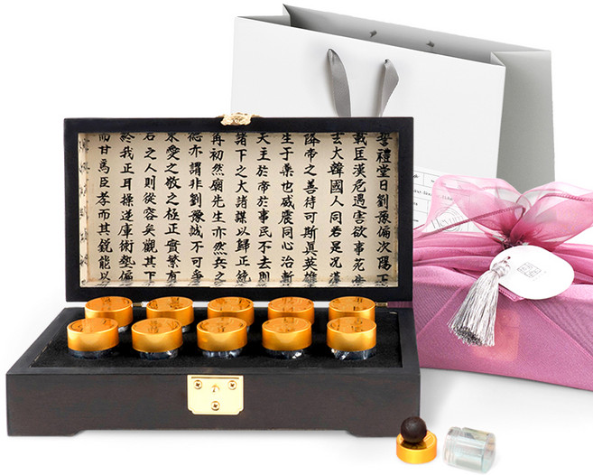 HEYUM 늘옥고 건강환 10환 보자기 선물세트+ 쇼핑백, 1세트, 40g