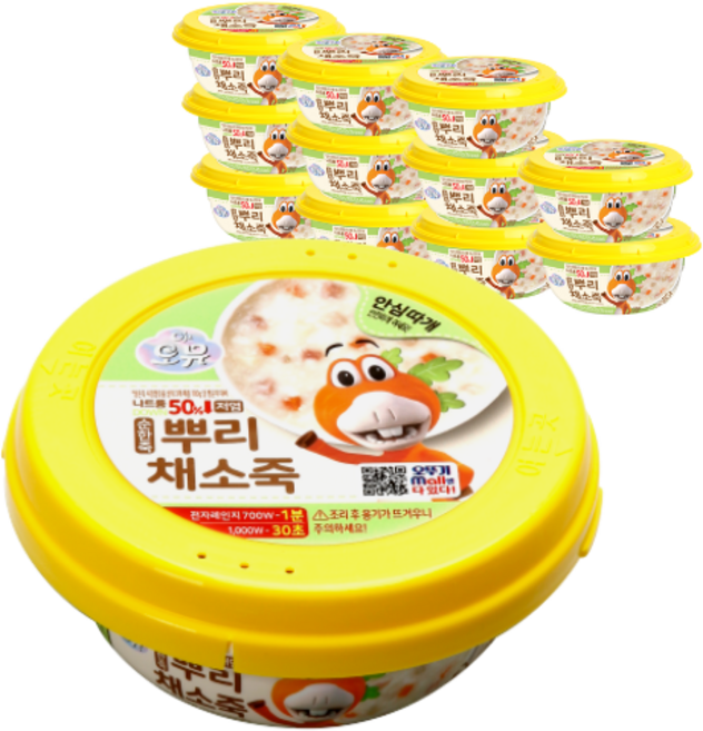 오뮤 순한죽 뿌리채소, 215g, 12개