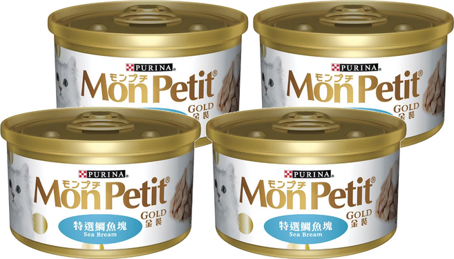 MonPetit 貓倍麗 金罐, 特選鯛魚塊, 85g, 4罐
