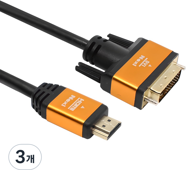 nexi HDMI 2.0 to DVI 鍍金金屬螢幕連接線 V2.0, 3個, 2m