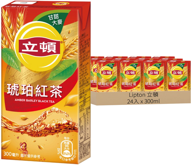 Lipton 立頓 琥珀紅茶, 300ml, 24入