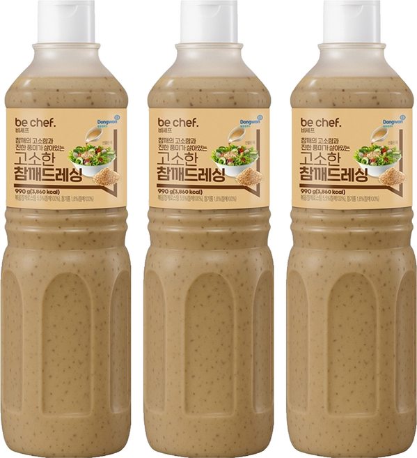 비셰프 고소한 참깨드레싱, 990g, 3개