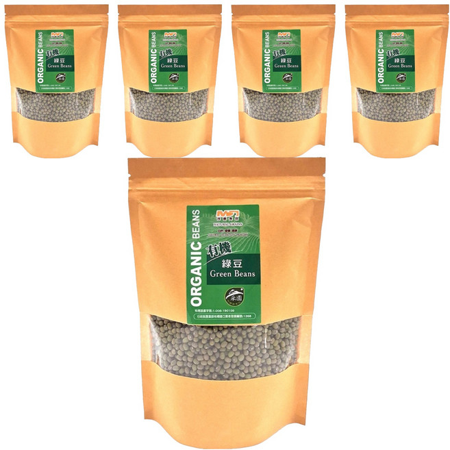 茂喜食品 有機綠豆, 400g, 5包