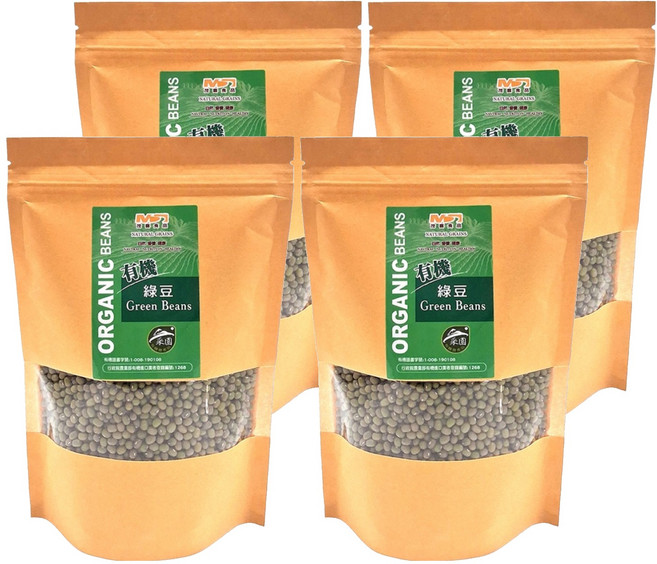 茂喜食品 有機綠豆, 400g, 4包