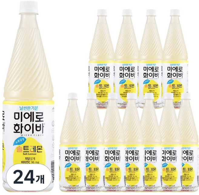 미에로화이바 솔트레몬 음료, 1.2L, 24개