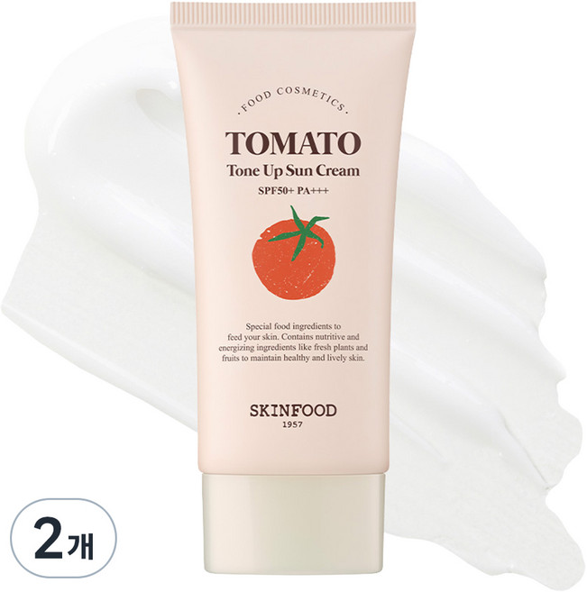 스킨푸드 토마토 톤 업 선크림 SPF50+ PA+++, 50ml, 2개