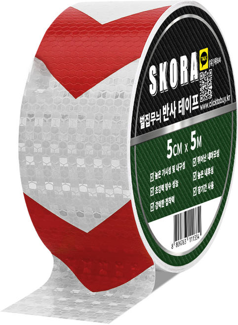 스코라 벌집무늬 반사 테이프, 1개, 실버레드