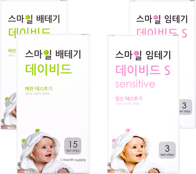 스마일랩 스마일 데이비드 배란테스트기 15p + 스마일 임신테스트기 S 3p, 18개입, 2개