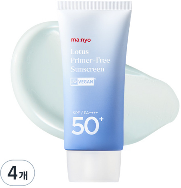 마녀공장 로터스 프라이머프리 선크림 SPF50+ PA++++, 4개, 50ml