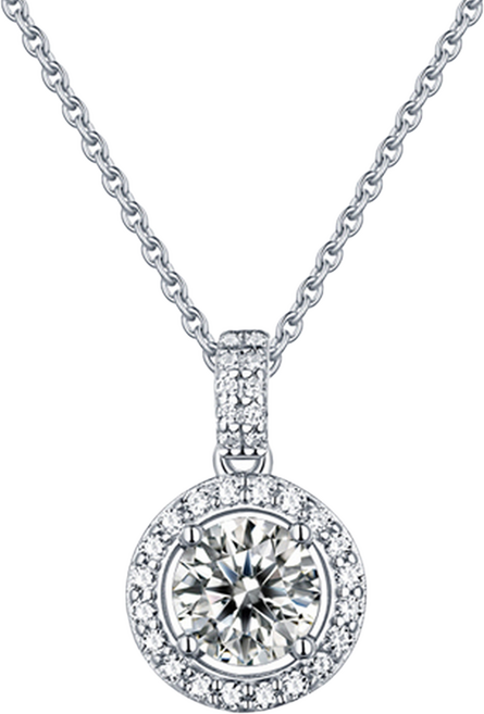 CF Diamond 莫桑鑽項鍊 B0201 公主圓包 1克拉