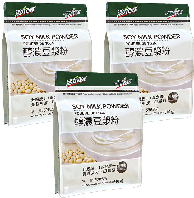 健康時代 醇濃豆漿粉, 500g, 3包