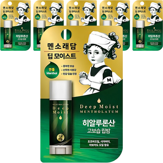 멘소래담 딥 모이스트 립밤, 멘톨, 4.5g, 6개