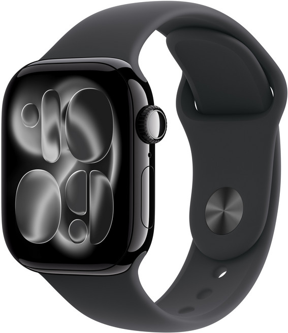 Apple 2025 애플워치 시리즈 11, 제트 블랙, 42mm, GPS+Cellular, 알루미늄,제트 블랙/블랙 스포츠 밴드, M/L