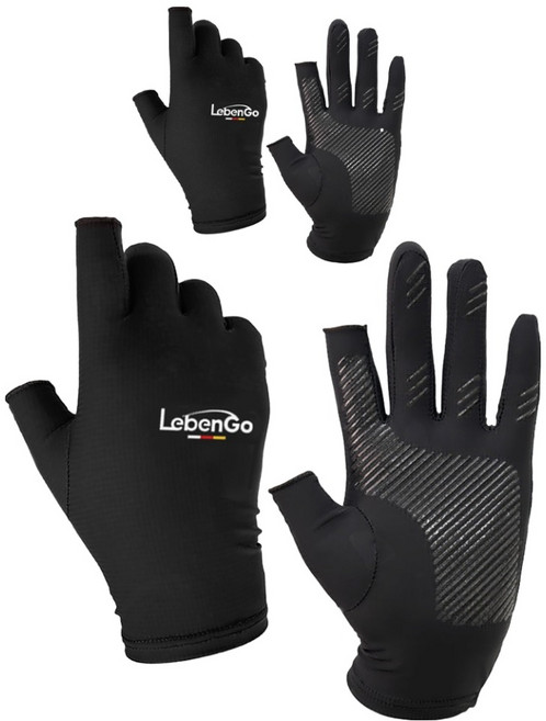 루미오 쿨 원단 논슬립 레저 장갑, 블랙, 2세트