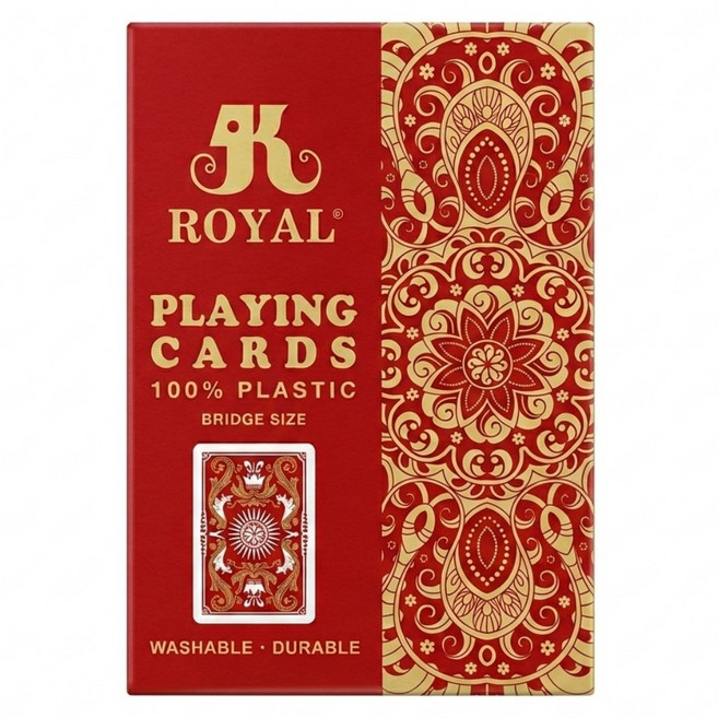 ROYAL 樂友 一級玩家磨砂防水撲克牌, 磚紅色, 1個