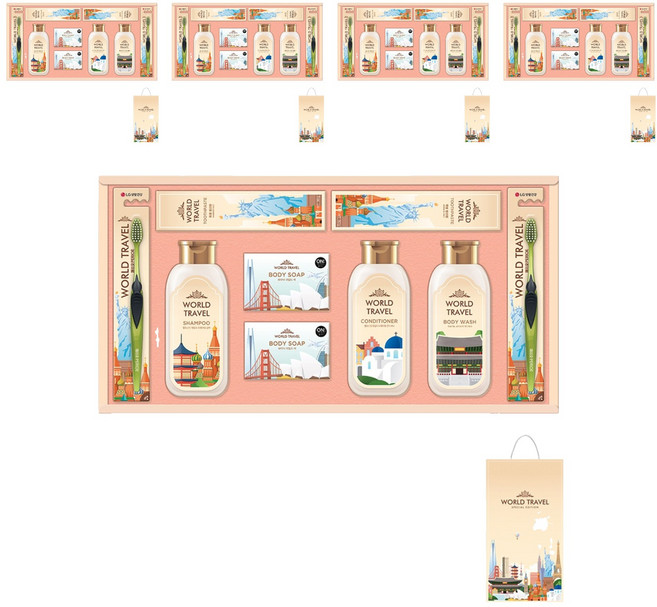 LG생활건강 월드트레블 G호 선물세트 + 쇼핑백, 5세트