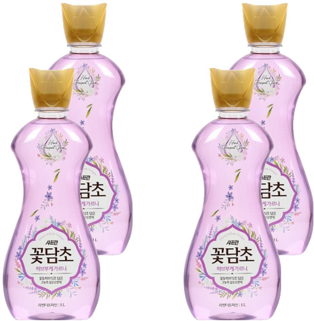 [비건라이프] 샤프란 꽃담초 섬유유연제 라벤더, 1L, 4개