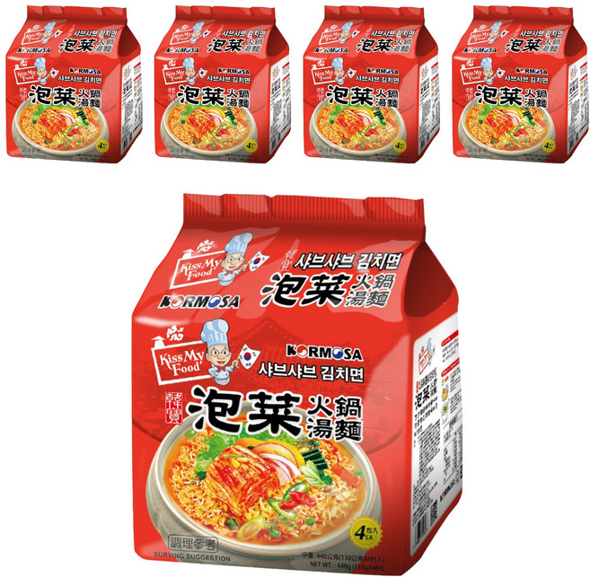 KORMOSA 韓寶 泡菜火鍋麵 110g 4包, 20包