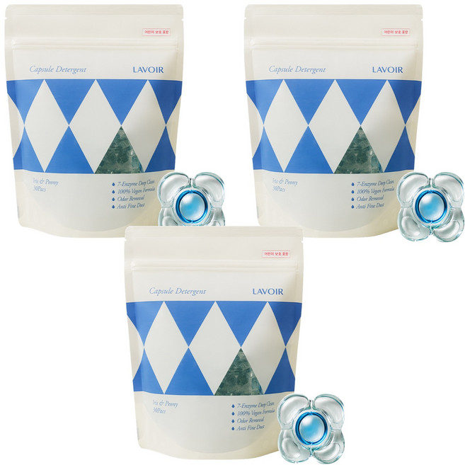[비건라이프] 라브아 비건 고농축 캡슐 세탁세제 아이리스앤피오니 향, 3개, 30개입